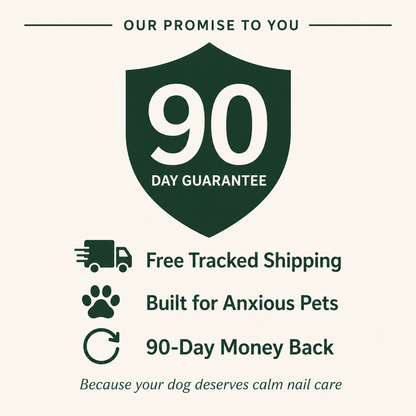 GentlePaw 90-day money back guarantee - free tracked shipping and built for anxious pets