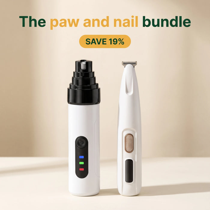 GentlePaw Quiet Nail Grinder + LED Paw Trimmer Bundle